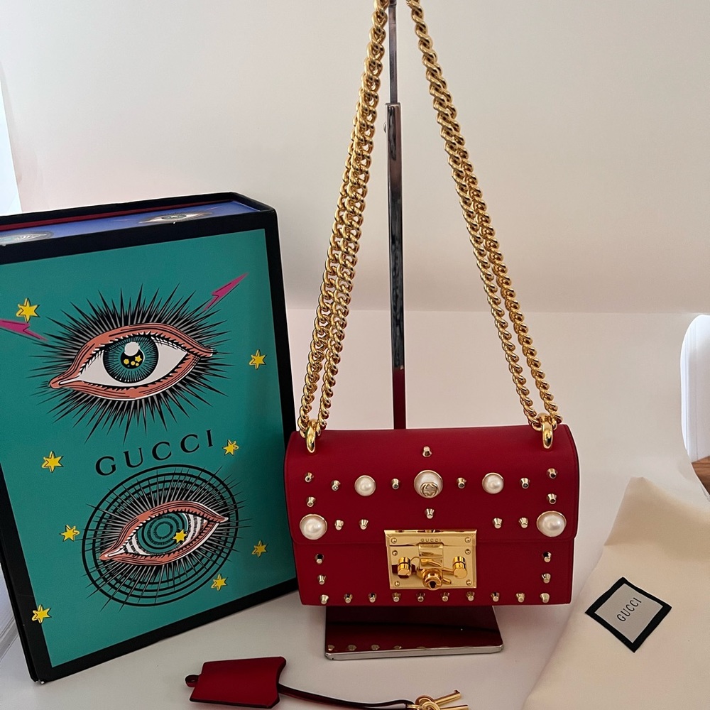 Gucci Padlock small studded shoulder bag